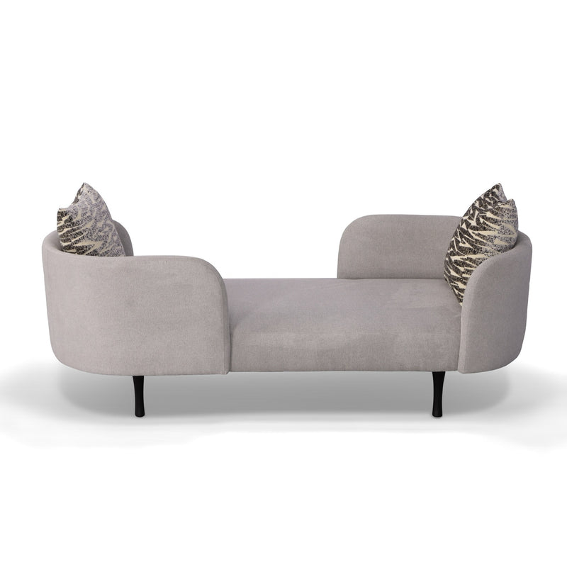 Jamie - Glam Light Grey Fabric Two Seater Chaise — view 3