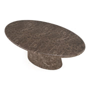 Jaya - Modern Faux Marble Concrete Oval Dining Table — view 3