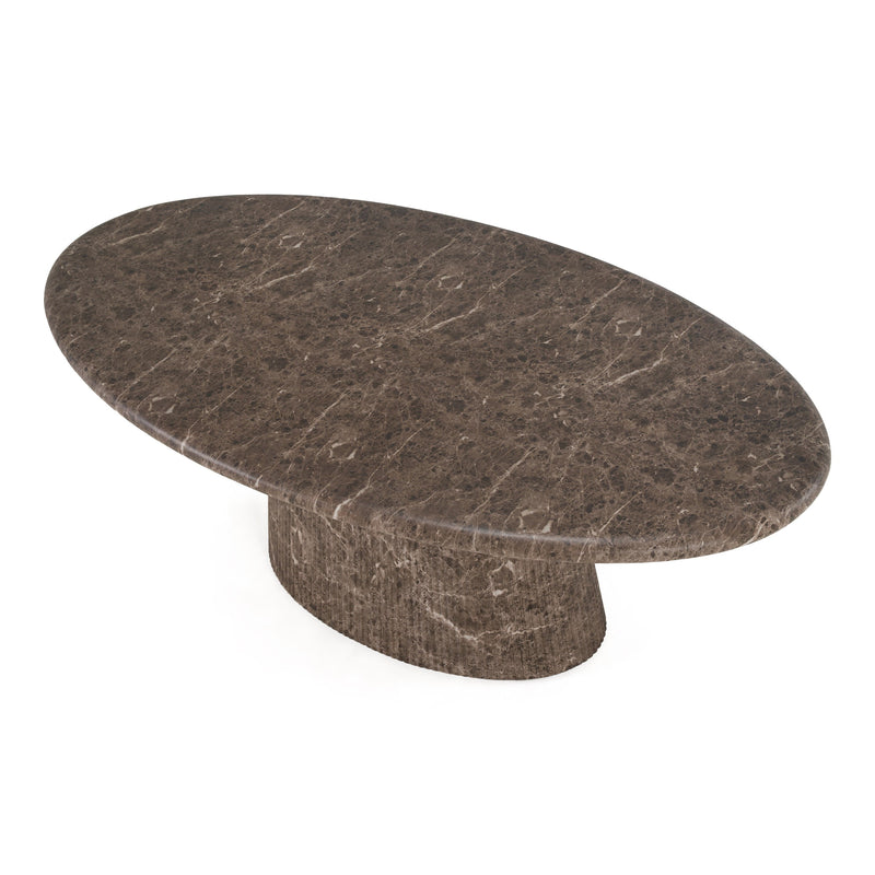 Jaya - Modern Faux Marble Concrete Oval Dining Table — view 3