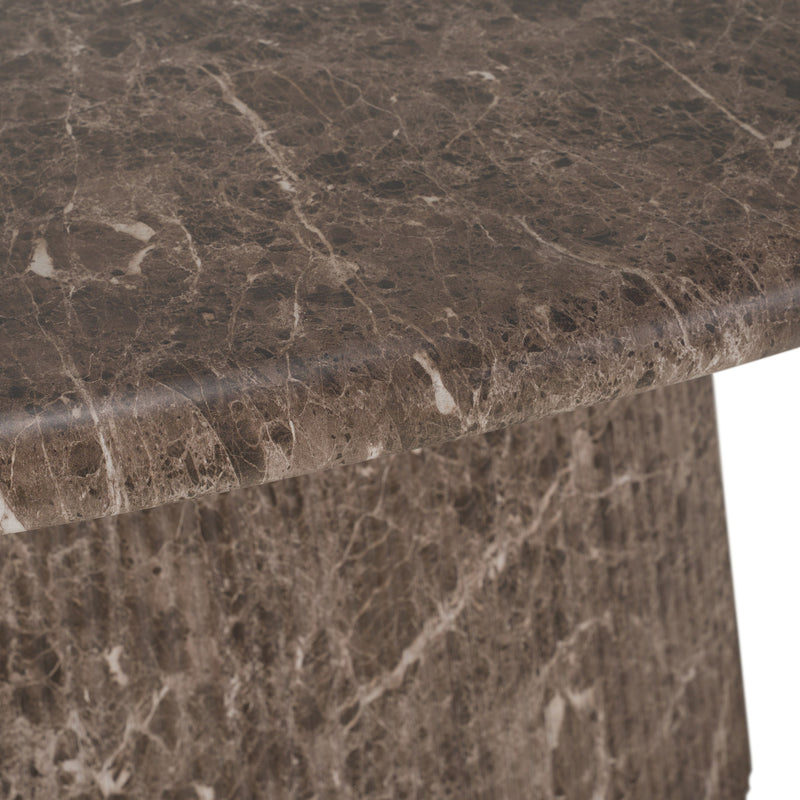 Jaya - Modern Faux Marble Concrete Oval Dining Table — view 4