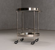 Jeeves - Modern Stainless Steel + Mirror Rolling Cart — view 2