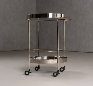 Jeeves - Modern Stainless Steel + Mirror Rolling Cart — view 2
