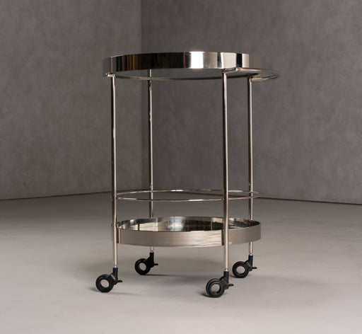 Jeeves - Modern Stainless Steel + Mirror Rolling Cart — view 2