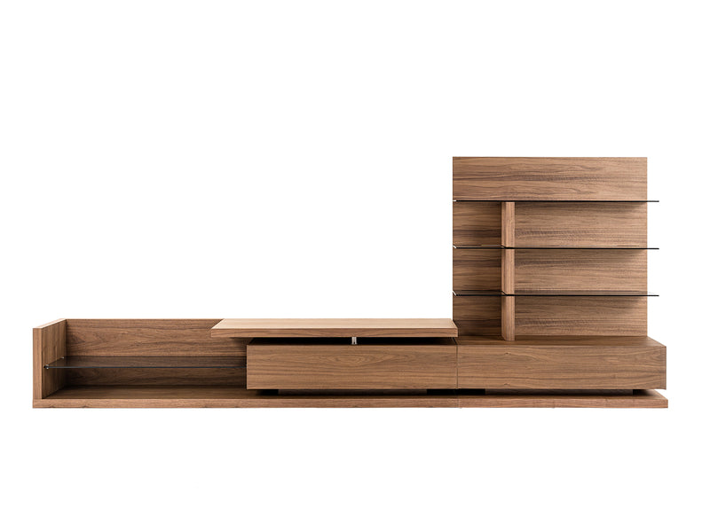 Jefferson - Mid-Century Modern Reversible Walnut Entertainment Center — view 2