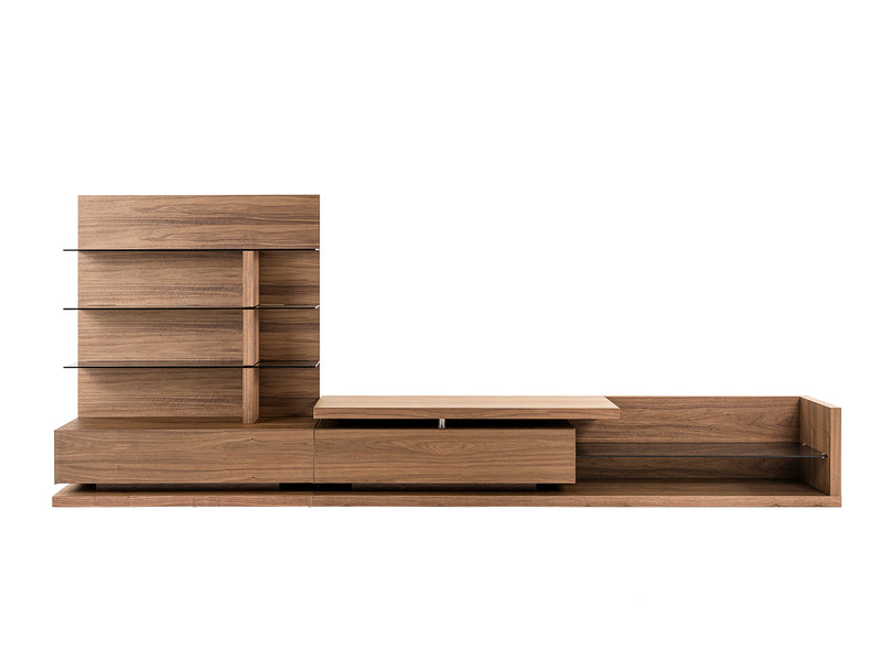 Jefferson - Mid-Century Modern Reversible Walnut Entertainment Center — view 3