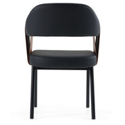 Jensen - Modern Black + Camel Vegan Leather Dining Chair — view 3
