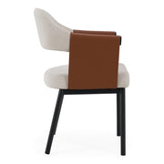 Jensen - Modern Light Grey Fabric + Camel Vegan Leather Dining Chair — view 5
