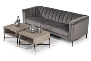 Jeremy Modern Grey Velvet Sofa — view 2
