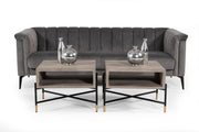 Jeremy Modern Grey Velvet Sofa