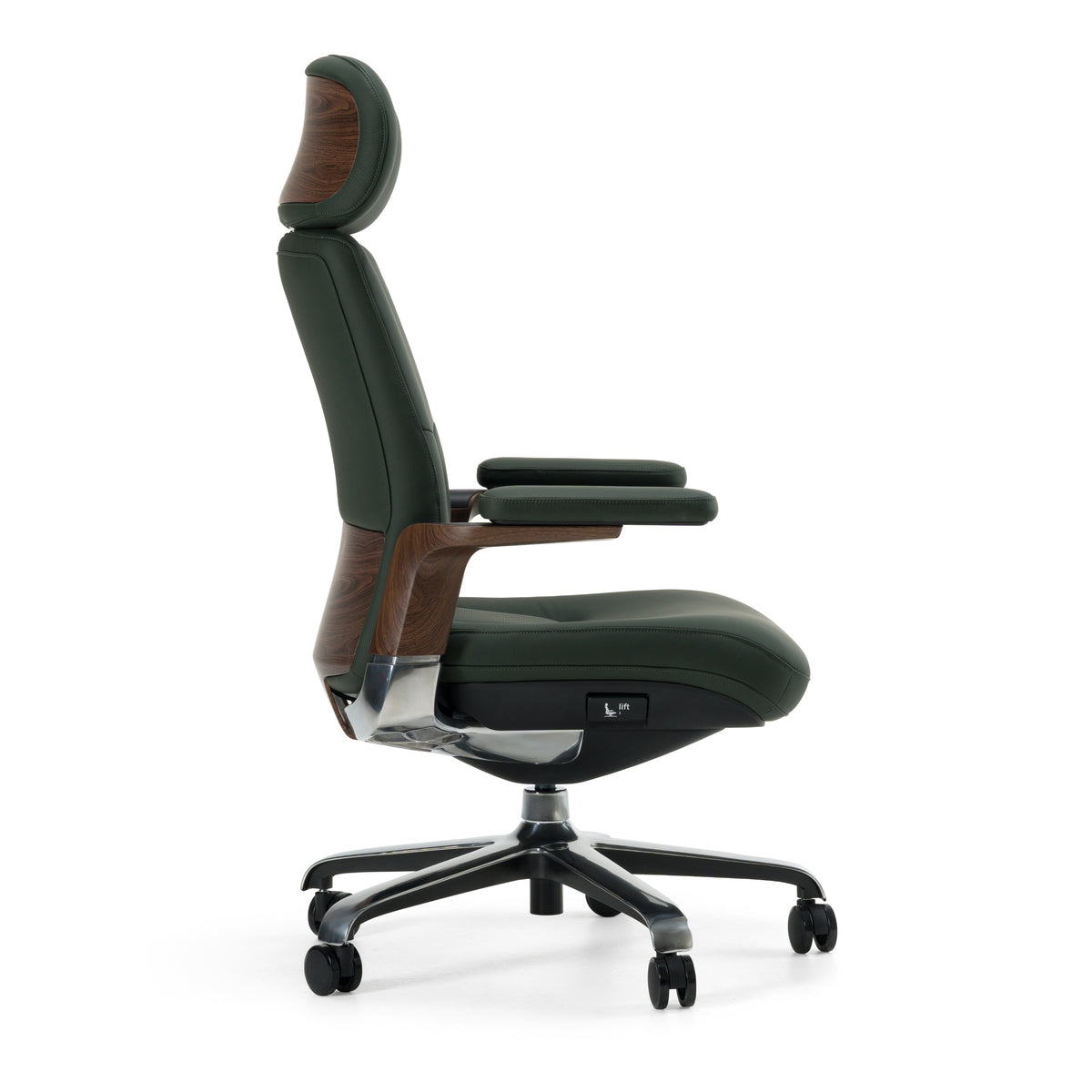 Johnson - Modern Green Leather Executive Office Chair — view 2