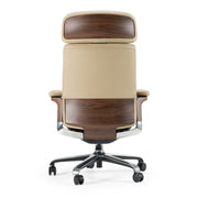 Johnson - Modern Beige Leather Executive Office Chair — view 3