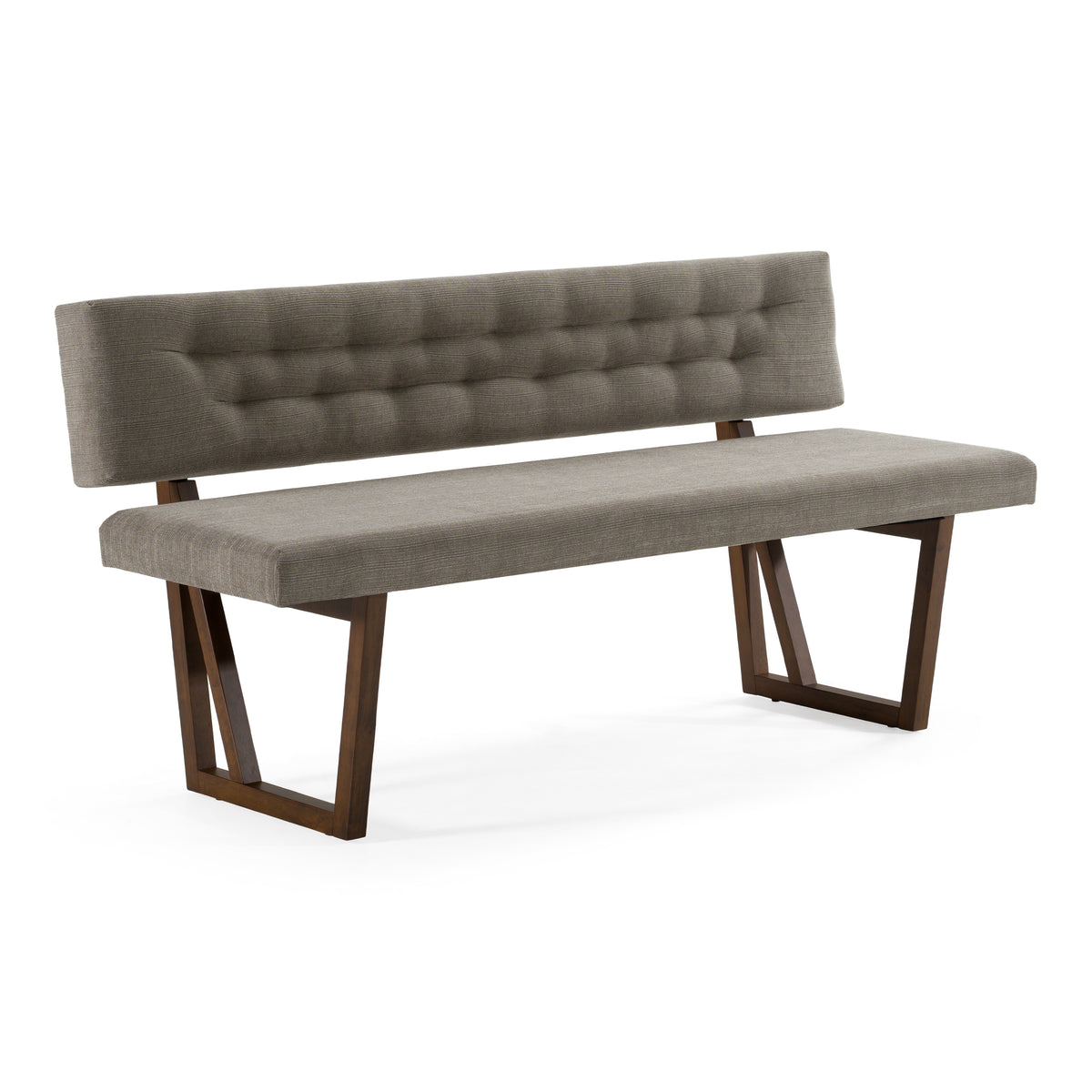 Jordan Modern Grey & Walnut Dining Bench — view 2