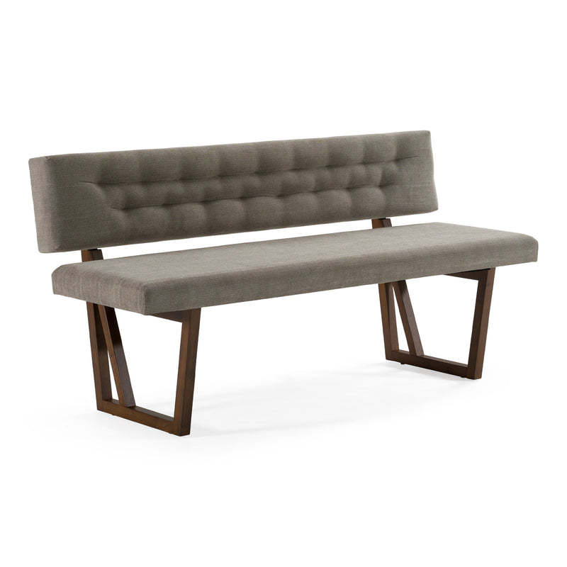 Jordan Modern Grey & Walnut Dining Bench — view 2