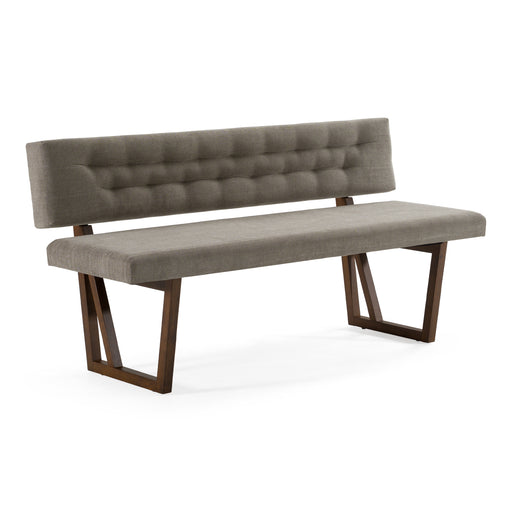 Jordan Modern Grey & Walnut Dining Bench — view 2