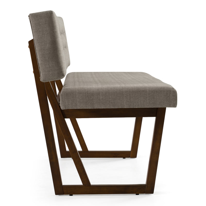 Jordan Modern Grey & Walnut Dining Bench — view 3
