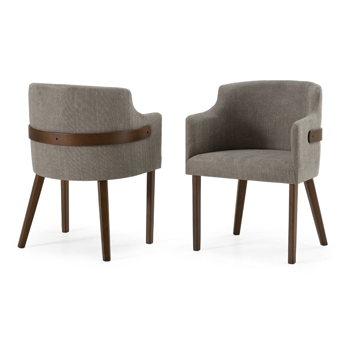 Jordan Modern Grey & Walnut Dining Chair (Set of 2) — view 4