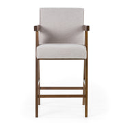 Joseline - Modern Beige Fabric + Walnut Counter Chair (Set of 2) — view 2