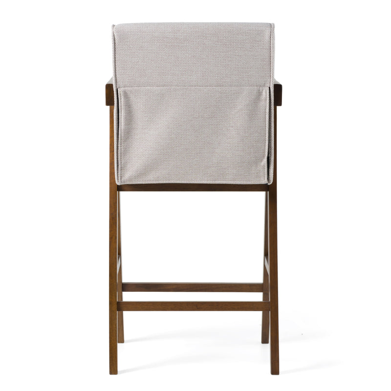 Joseline - Modern Beige Fabric + Walnut Counter Chair (Set of 2) — view 4