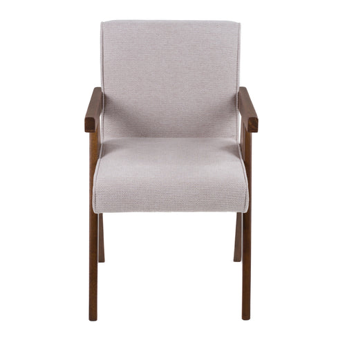 Joseline - Modern Beige Fabric + Walnut Dining Chair (Set of 2) — view 2