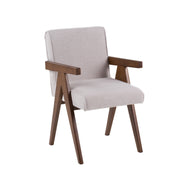 Joseline - Modern Beige Fabric + Walnut Dining Chair (Set of 2) — view 3