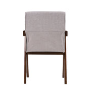 Joseline - Modern Beige Fabric + Walnut Dining Chair (Set of 2) — view 5