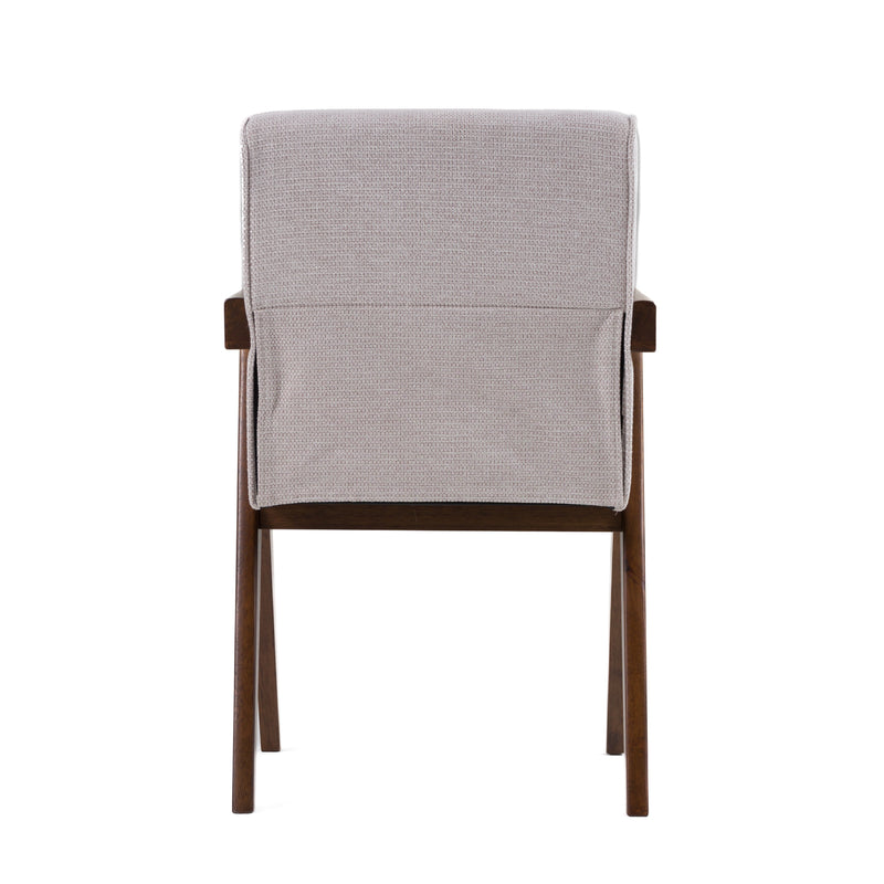 Joseline - Modern Beige Fabric + Walnut Dining Chair (Set of 2) — view 5