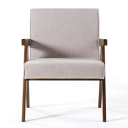 Joseline - Modern Beige Fabric + Walnut Accent Chair (Set of 2)