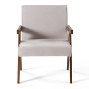 Joseline - Modern Beige Fabric + Walnut Accent Chair (Set of 2) — view 2