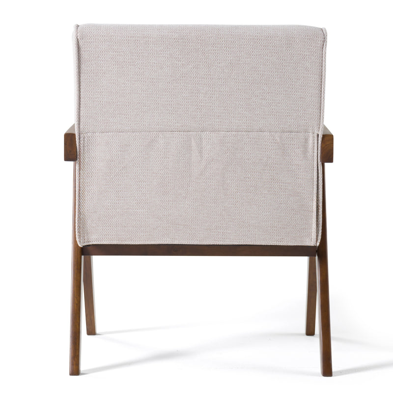 Joseline - Modern Beige Fabric + Walnut Accent Chair (Set of 2) — view 5