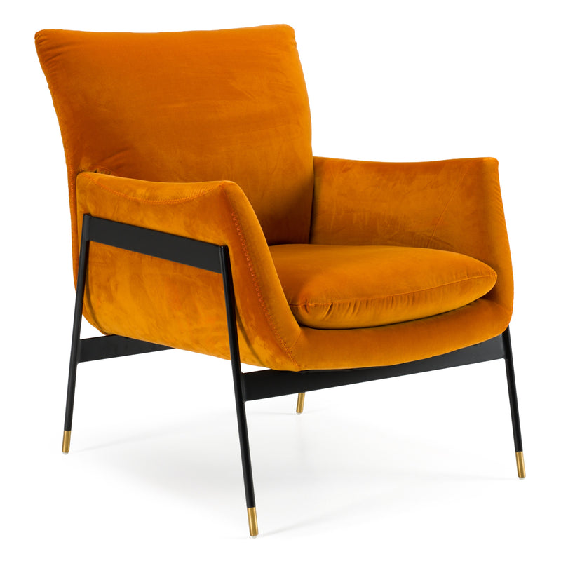 Joseph Modern Orange Fabric Accent Chair — view 2