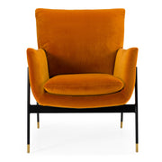 Joseph Modern Orange Fabric Accent Chair — view 3