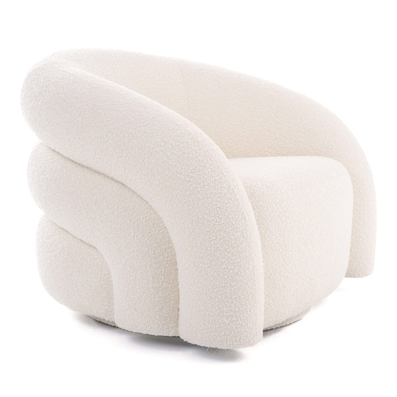 Joshua Modern White Fabric Accent Chair — view 2