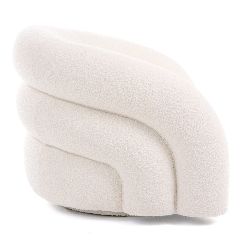 Joshua Modern White Fabric Accent Chair — view 3