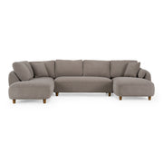 Joslin - Modern Grey Fabric U-Shaped Sectional Sofa — view 2