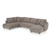 Joslin - Modern Grey Fabric U-Shaped Sectional Sofa — view 4