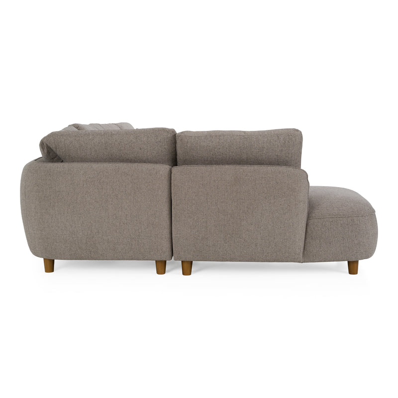 Joslin - Modern Grey Fabric U-Shaped Sectional Sofa — view 3