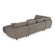 Joslin - Modern Grey Fabric U-Shaped Sectional Sofa — view 5