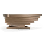 Jovial - Contemporary Brown Glass + Dark Gold Coffee Table — view 3
