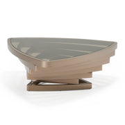 Jovial - Contemporary Brown Glass + Dark Gold Coffee Table — view 4