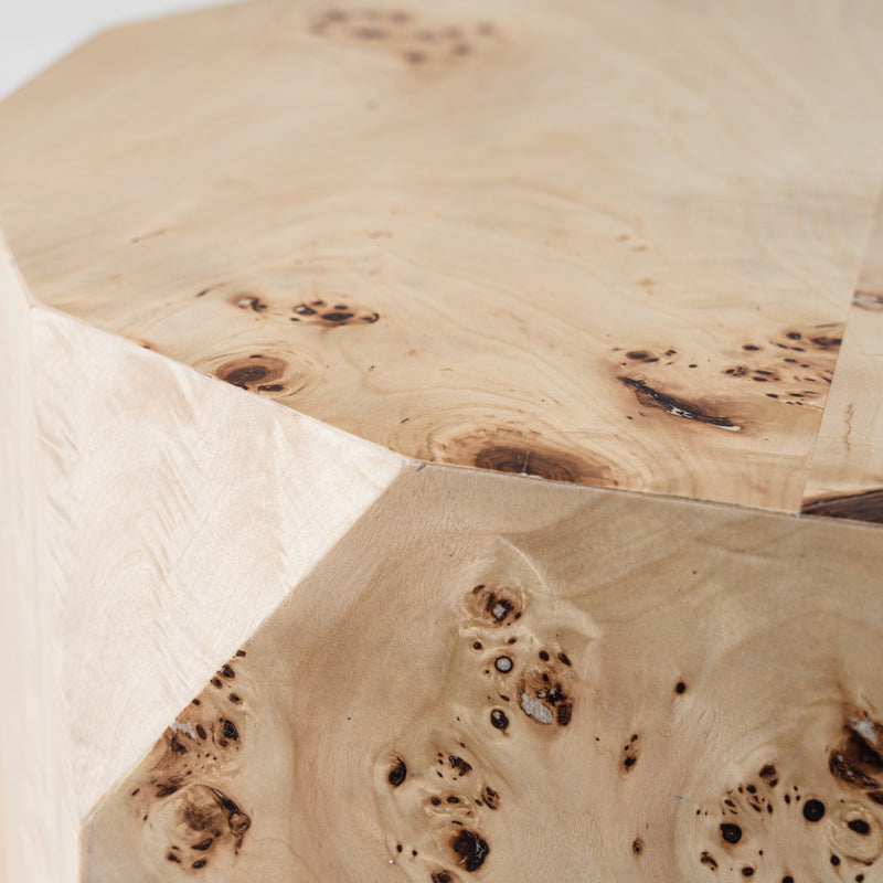 July - Modern Mapa Burl Round End Table — view 2