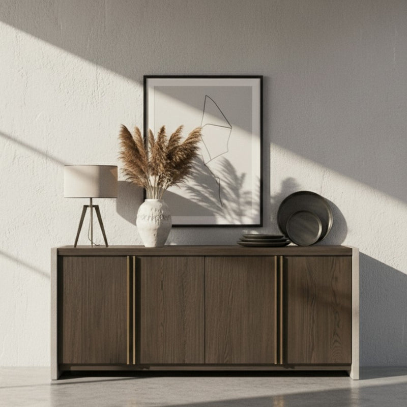 June - Modern Dark Grey & Walnut Buffet — view 4