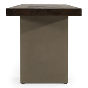 June - Modern Dark Grey Concrete & Walnut Dining Bench — view 2