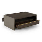June - Modern Dark Grey Concrete & Walnut Coffee Table — view 2