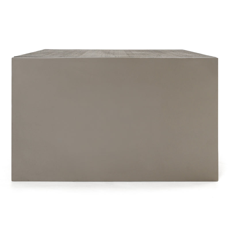 June - Modern Dark Grey Concrete & Walnut Coffee Table — view 5