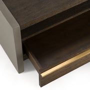 June - Modern Dark Grey Concrete & Walnut Coffee Table — view 4