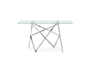 Hawkins Modern Glass & Stainless Steel Console Table — view 3