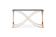Reklaw Modern Smoked Glass & Rosegold Console Table — view 4