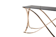 Reklaw Modern Smoked Glass & Rosegold Console Table — view 2