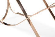 Reklaw Modern Smoked Glass & Rosegold Console Table