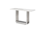 Kingsley Modern Marble & Stainless Steel Console Table — view 4